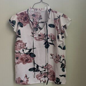 Medium Dress Shirt with Rose Design